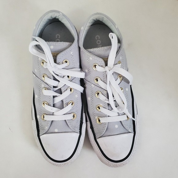 Converse Gray Polka Dot Sneakers - Picture 2 of 12